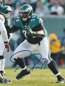 JASON PETERS PHILADELPHIA EAGLES BECKETT AUTHENTICATED ACTION SIGNED 8x10 - Picture 1 of 1