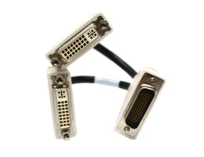 DMS-59 TO DUAL DVI-I Y SPLITTER ADAPTER VIDEO CABLE 338285-009 H9361 887-6873-00 - Image 1 of 4