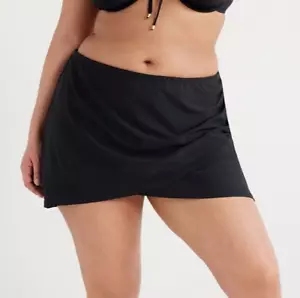 Time&Tru Swim Skirt Bottom Womens Plus Sz 3X 24-26W Blk Attached Brief Hi-Waist - Picture 1 of 20