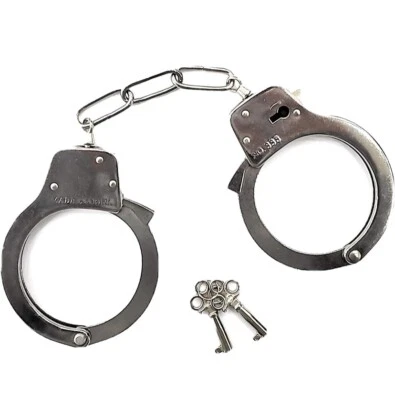 Brújula Juego Juguete Esposas Vaquero Policía Disfraz Accesorios Llave Acabado Pulido Foto 1 de 3