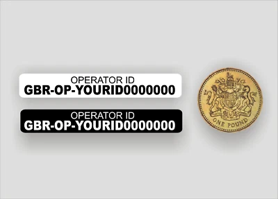 10x Operator ID stickers - drone, CAA Regulatory Labels, High Quality Laminated - Image 1 of 2