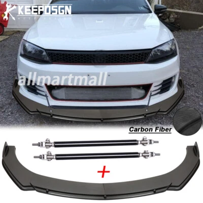 Parachoques delantero divisor de labios varilla de puntal fibra de carbono para Volkswagen VW Jetta GLI Mk6 Foto 1 de 4