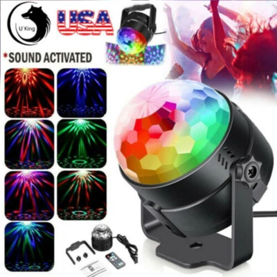 Sound Activated LED Disco Ball Lights Strobe Disco Party Lights Remote Control - Image 1 of 4
