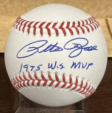 Pete Rose Cincinnati Reds signed Official Major League Baseball 1975 WS MVP