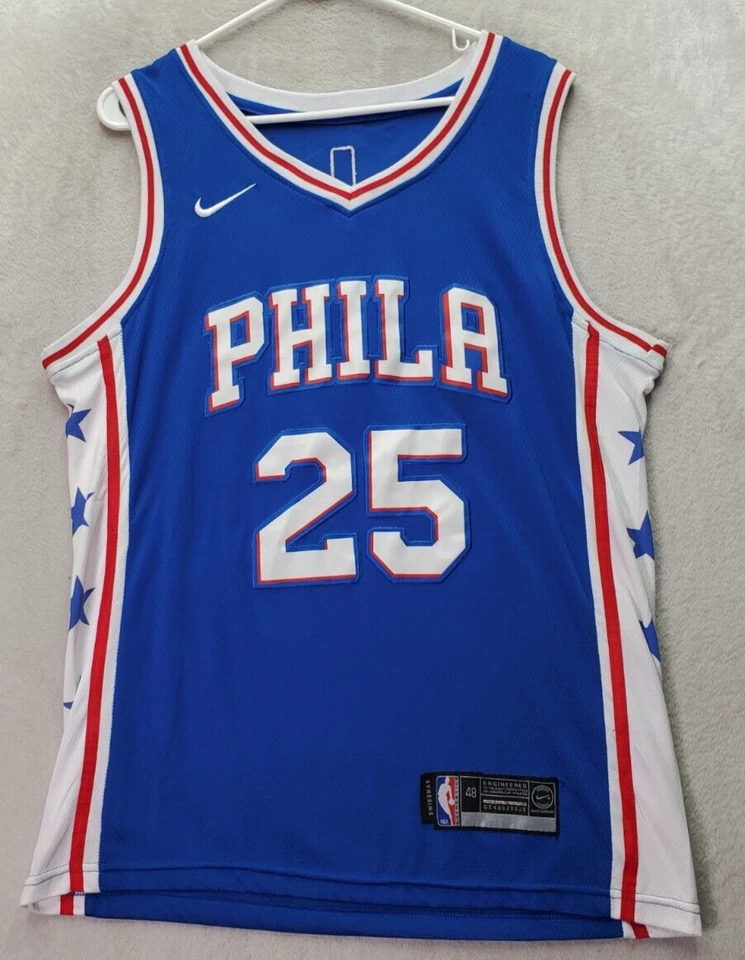 Camiseta Nike de baloncesto de los Philadelphia 76ers de la NBA para hombre talla 48 azul Simmons Swingman Foto 1 de 4