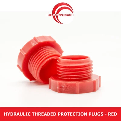 SEALSUPPLIESUK Hydraulic Plug - RED [ 1/4" BSP ] P/N 10588 [MALE] Threaded Protection Plugs