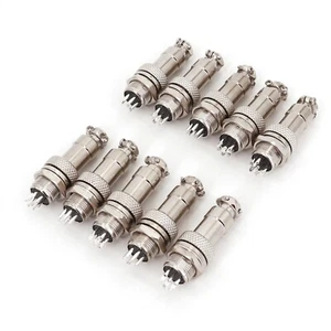 10Pcs GX12 Male and Female 6-Pin 12mm Panel Mount Metal Cable Plug Connector - Picture 1 of 5