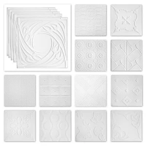 20 qm Styroporplatte Decke weiß XPS Dekore 50x50cm verschiedene Dekore Sparpaket - Imagen 1 de 55
