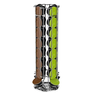 REVOLVING ROTATING 32 COFFEE POD CAPSULE HOLDER TOWER STAND RACK DOLCE GUSTO - Picture 1 of 8
