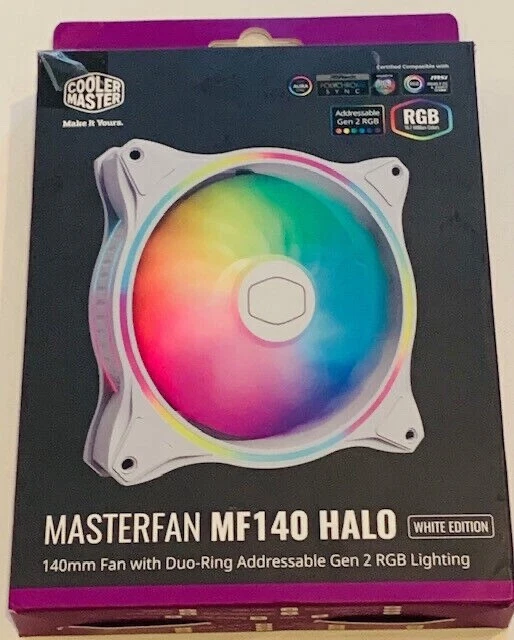 Cooler Master MasterFan MF140 HALO White Edition Addressable RGB 140mm Fan - Image 1 of 1