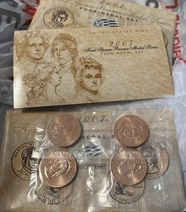2007 First Spouse Bronze Medal Series 4 Medal Set In OGP US MINT - Picture 1 of 15