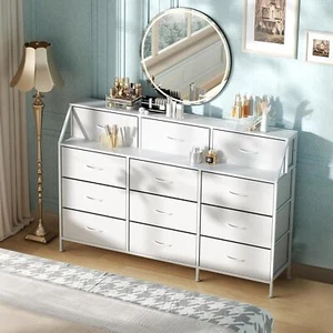 TV Stand Dresser with 12 Drawers, Up to 55" Dresser TV Stand with Power Outle... - Picture 1 of 9