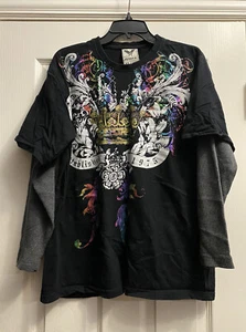 Camisa gráfica vintage AVIREX para hombre manga larga gofres talla XL - Imagen 1 de 12