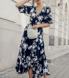 H&M Johanna Ortiz Midikleid wrap dress S - Bild 1 von 4