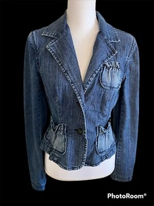 Abrigo Chaqueta Vaquera My Michelle Denim Corto Azul Talla L - Imagen 1 de 11