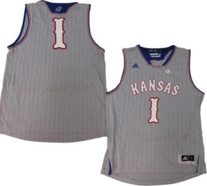 New Kansas Jayhawks #1 Mens Sizes L-3XL Adidas Basketball Jersey - Picture 1 of 7