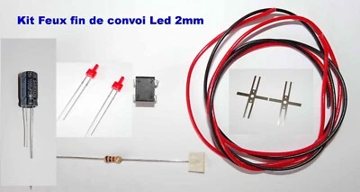 *** LOT DE 1*2 OU 5 KIT ECLAIRAGE FEUX DE FIN DE CONVOI WAGONS - TRAIN HO ***