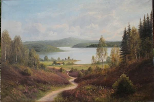 Weite Landschaft See Seelandschaft Christian Bernhard Morgenstern Öl Leinwand - Bild 1 von 11