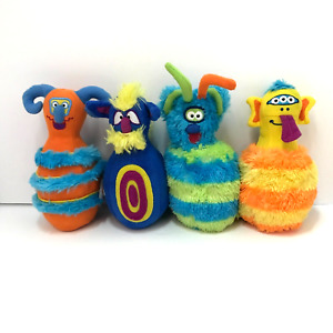Four Melissa & Doug Monster Bowling Replacement Pins Plush Stuffed Animal Small