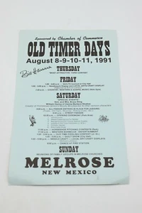 1991 Locandina rodeo Melrose New Mexico firmato Bill Hanna con ritagli per giornale in perfette condizioni - Foto 1 di 4