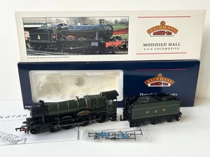 Bachmann 31-777 Modified Hall 6962 Soughton Hall GW Lined Green 4-6-0 Loco Train - Picture 1 of 24