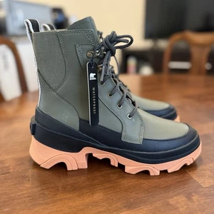 Botas de encaje FP Movement x SOREL Brex para mujer talla 7,5 verde oliva ropa llamativa - Imagen 1 de 8