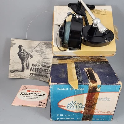 Carrete giratorio Garcia Mitchell 302 de agua salada de acción pesada - Embalaje original Foto 1 de 4