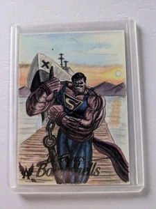 2017 Cryptozoic Bombshells Superman 1/1 Sketch By Angelo de Capua - Picture 1 of 2