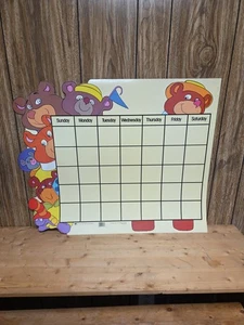 Teddy Bears Vintage 1987 Classroom Month Calendar And Incentive Chart W/Dates - Picture 1 of 10