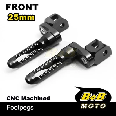 BOB 25 毫米加长前脚钉黑色适用于铃木 GSX-S1000 15 16 17 18 19 20 — 第 1/4 张图片