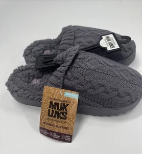 Muk Luks Cozy Slipper Schuhe Damen Hausschuhe Large 9-10 Pantoletten Fuzzy Knit NEU - Bild 1 von 10
