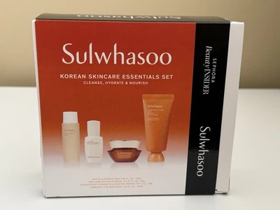 SULWHASOO Korean Skincare Essentials 4 Pc Set, Cleanser+Serum+Cream+Mask NIB - Image 1 of 4