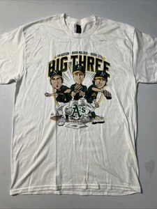 Big 3 Oakland Athletics A's HOF SGA T Tee Shirt Medium Mulder Hudson Zito - Picture 1 of 3