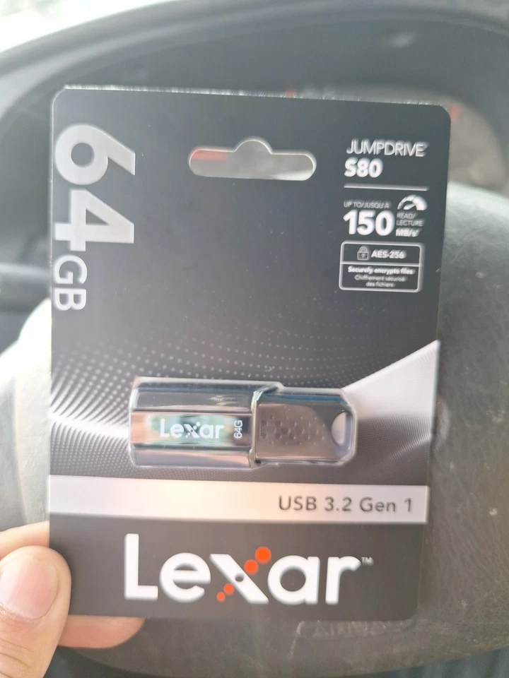 Lexar JumpDrive S80 USB 3.1 флэш-накопитель, 64GB, черный, LJDS80-64GBNBNU - Изображение 1 из 2