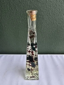 Vintage Bath Oil Art Botanical Oil Glass Bottle - Picture 1 of 5
