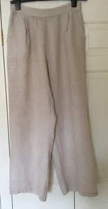 Goose Island linen trousers, beige, with elasticated waist - 29" (unstretched) - Picture 1 of 6