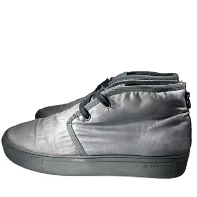 AllSaints Max Mens Size 10 EU 43 Casual Shoes Black Sneakers Mid Top Synthetic - Image 1 of 4