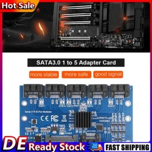 SATA Expansion Card 1 to 5 Port SATA3.0 Motherboard 6Gbps Riser Hub Adapter De - Bild 1 von 6