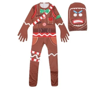 Halloween Childrens Performance Costume Gingerbread Man Clothes Party Style Suit - Picture 1 of 7