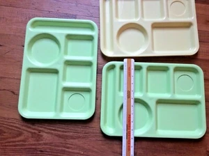 Melamine cafeteria sectional Chicago lunch tray set picnic Jade color plate dish - Picture 1 of 9