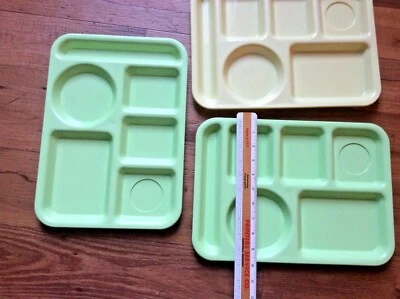 Melamine cafeteria sectional Chicago lunch tray set picnic Jade color plate dish - Image 1 of 4