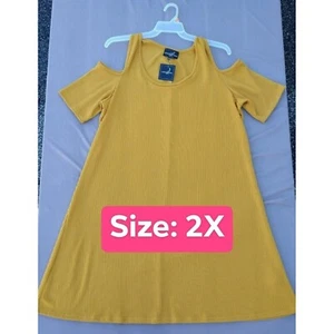 Cold Shoulder Short Comfy Summer Dress Size 2X - Picture 1 of 5