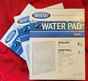 BestAir A35 Water Pad Basic Fits AprilAire 35 Honeywell HC26 Pack of 3 - Picture 1 of 4