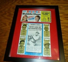 1969-1970 All Time Greats Bazooka Box Panels Babe Ruth 60th Hr LAJOIE TINKER OTT