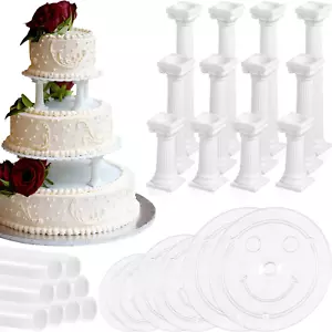 27 PEZZI Kit impilabile per torte a colonna romana supporti per torte pilastri per torte torta - Foto 1 di 7