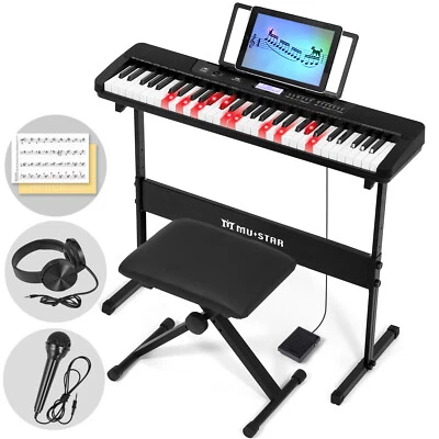 MUSTAR 61 Key Lighting Keyboard Piano, mit Touch Funktion - Bild 1 von 4