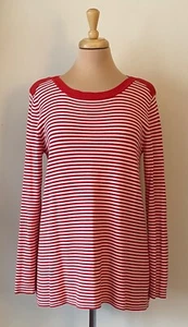 Max Mara Weekend Size M Orange Striped Lightweight Boatneck Sweater - Picture 1 of 3