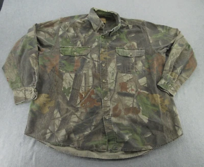 Wells Creek Shirt Mens XL Green Realtree Hardwood Camouflage Long Sleeve Button - Image 1 of 4