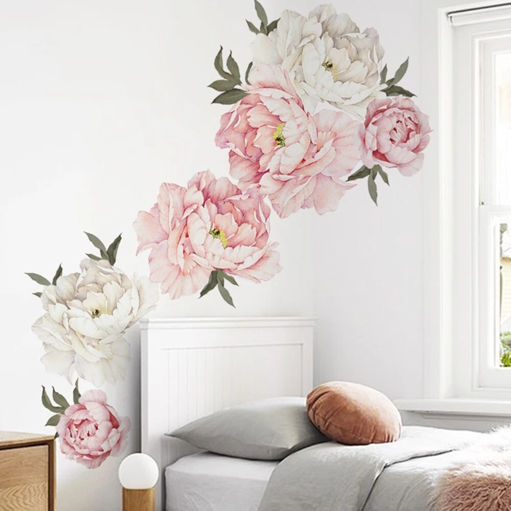 3D Grüne Pflanzen Wandaufkleber Set – 3x Vase Mit Blumen, Vinyl, 30x60 Cm, Abziehbar & Wasserfest Für Wohnzimmer & Küche