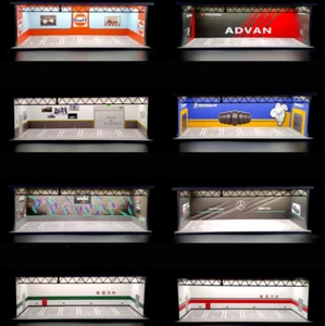 Diorama 1:64 Car Garage Model LED Lights Car Parking Lot Scene Display Model Toy - Picture 1 of 32